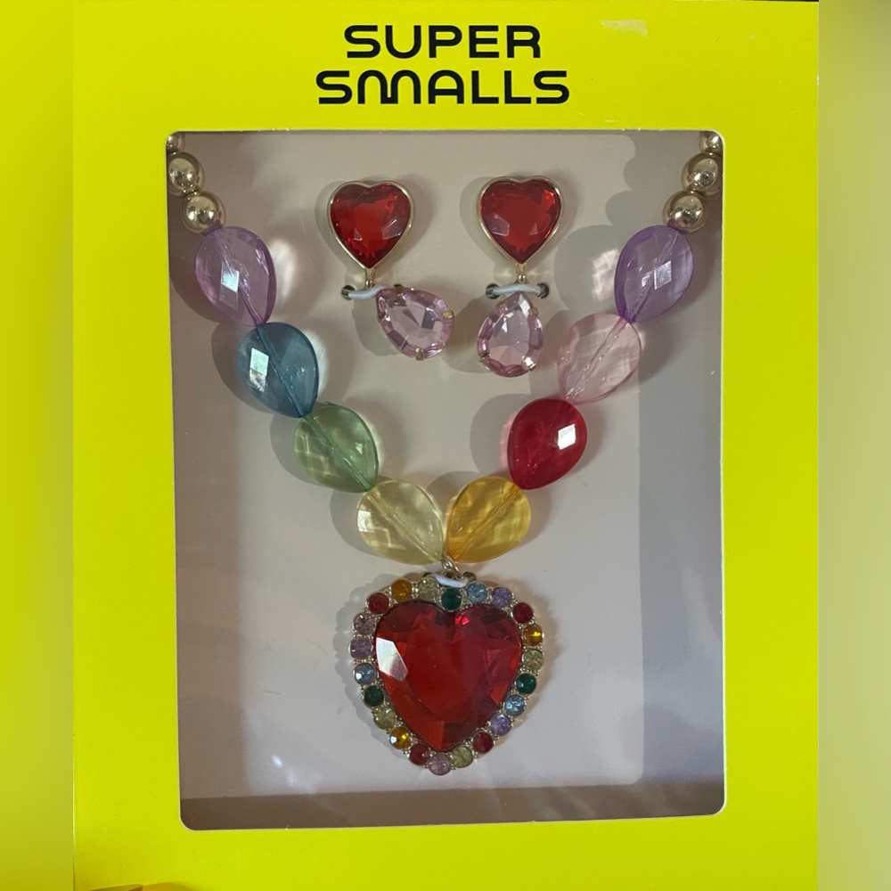 Colorful Heart Necklace and Earring Set